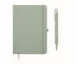 A5 PU notebook set with blue pen and lined pages colour mint green
