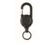 Durable plastic badge holder with carabiner and 60 cm cord colour black
