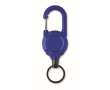 Durable plastic badge holder with carabiner and 60 cm cord colour bondi blue
