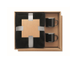 Gift set with fleece blanket and two enamelled metal mugs 350 ml colour black