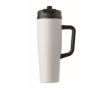Leakproof recycled stainless steel thermal tumbler with handle and straw 900 ml colour off white