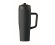 Leakproof recycled stainless steel thermal tumbler with handle and straw 900 ml colour bondi blue