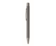Recycled aluminium click pen with rubberised finish and blue ink colour dark grey