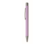 Recycled aluminium click pen with rubberised finish and blue ink colour violet