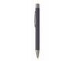 Recycled aluminium click pen with rubberised finish and blue ink colour bondi blue