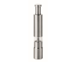 Manual stainless steel and acrylic pressure salt or pepper mill colour matt silver