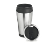 Affordable stainless steel and plastic thermos mug, 410 ml colour black