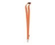RPET lanyard with metal carabiner and safety clasp, 20mm colour orange