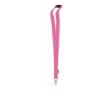 RPET lanyard with metal carabiner and safety clasp, 20mm colour fuchsia