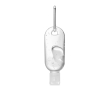 Hand sanitiser with hinged lid and carabiner, 30 ml colour transparent