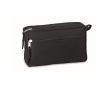Double zipper makeup bag made of RPET colour black