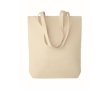 Tote bag with long handles and bottom gusset, 270g/m2 colour beige