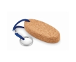 Floating cork keyring, oval-shaped colour royal blue