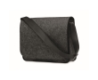 Recycled felt crossbody laptop bag with Velcro closure, 15\" colour dark grey