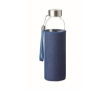 Glass bottle with neoprene protective cover, 500 ml colour blue