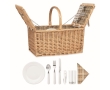 Picnic set for 4 people in a basket for summer promotions colour wood
