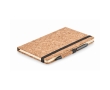 Cork notebook with lined pages and pen with cork barrel, A5 colour black