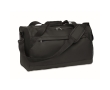 Duffle bag made of recycled plastic in black and blue colour black