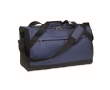 Duffle bag made of recycled plastic in black and blue colour blue