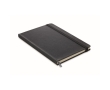 Lined notebook with soft-touch cover made of recycled PU, A5 colour black