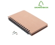 Sustainable lined notebook with pine seeds, A5 colour beige