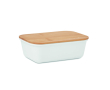Lunch box with natural look bamboo lid, 1 L colour white