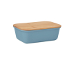 Lunch box with natural look bamboo lid, 1 L colour matt black
