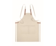 Eco kitchen apron with neck strap and pockets, 340 g/m2 colour beige