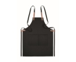 Eco kitchen apron with neck strap, pockets and box, 340 g/m2 colour black