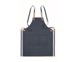 Eco kitchen apron with neck strap, pockets and box, 340 g/m2 colour blue
