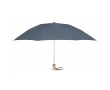 Foldable automatic pocket umbrella, RPET, bamboo handle, Ø 107 colour blue