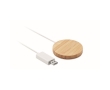 Magnetic wireless phone charger made from natural bamboo wood colour wood