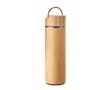 Stainless steel thermos bottle with bamboo finish, 480 ml colour wood