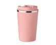 Double-walled thermal mug, stainless steel with logo, 350 ml colour pink