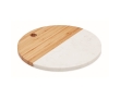 Round marble and bamboo serving board colour wood