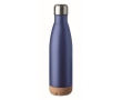 Leak-proof steel bottle with cork base, 600 ml colour blue