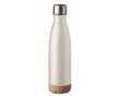 Leak-proof steel bottle with cork base, 600 ml colour white