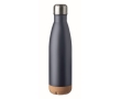 Leak-proof steel bottle with cork base, 600 ml colour ultramarine blue