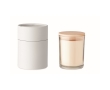 Vanilla-scented wax candle in a jar with bamboo lid colour transparent