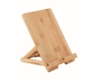 Foldable tablet or smartphone stand made of bamboo colour wood