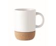 White ceramic mug with cork base, ideal for sublimation, 300 ml colour white