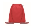 High-quality drawstring bag made of organic cotton, 140 g/m2 colour red