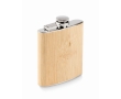 Metal hip flask with bamboo trim, 175 ml colour beige