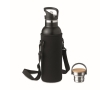 Thermos bottle with carrying bag and replaceable lid, 700 ml colour black