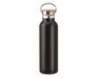 Stainless steel thermal bottle, bamboo lid and handle, 750 ml colour black