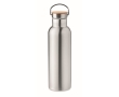 Stainless steel thermal bottle, bamboo lid and handle, 750 ml colour matt silver