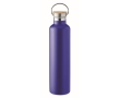 Double-walled insulated bottle with bamboo lid and handle, 1 L colour blue