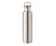Double-walled insulated bottle with bamboo lid and handle, 1 L colour matt silver
