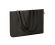 Large recycled canvas shopping bag, 280 g/m2 colour black