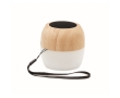 Wireless bamboo speaker with Ambient light and carrying strap colour wood